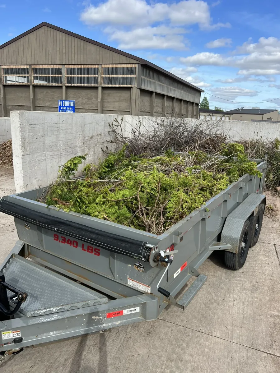 Our 7x14' dump trailer getting rid of brush