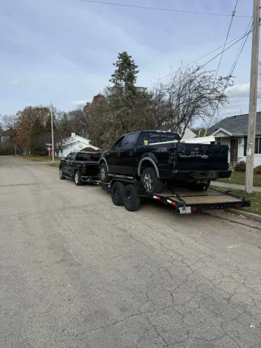 F150 on a 20 foot flatbed trailer