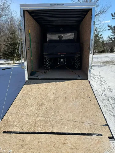 UTV in our 7x16' enclosed trailer