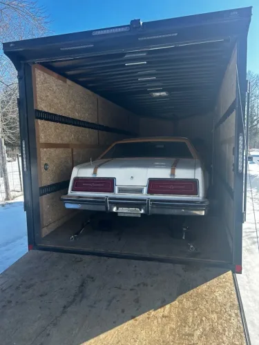 Classic car in our 20ft enclosed trailer