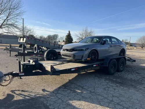 Honda on our 20ft car hauler trailer