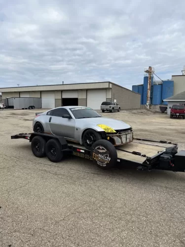 Nissan 370z on 20ft car hauler trailer