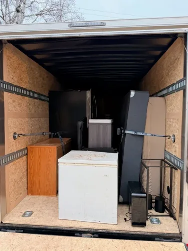 Moving household belongings with our 8 1/2 x 20 enclosed trailer