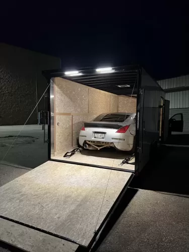 Nissan 370z in 8.5x20' enclosed trailer