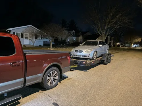 BMW 535i on our 20ft car hauler trailer