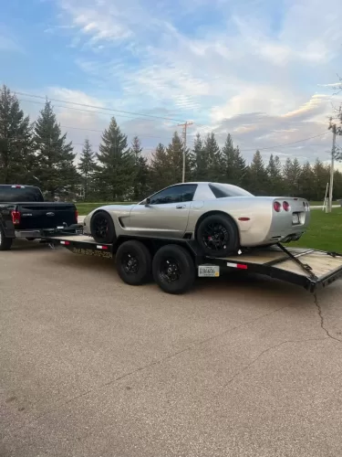 C6 Corvette on 20ft car hauler trailer