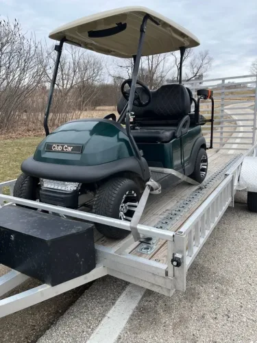 Golf cart on our 14ft utility trailer