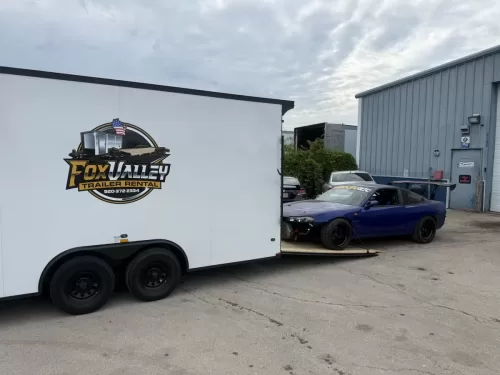 Nissan in 8.5x20' enclosed trailer