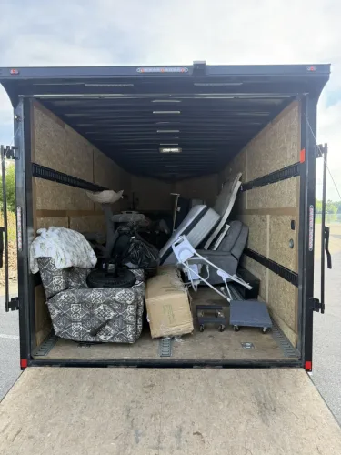 Household belongings in our 8.5x20' enclosed trailer