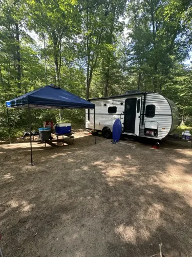 Our 21ft camper at a campsite