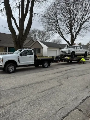 Ford F350 on our 24ft deckover tilt trailer