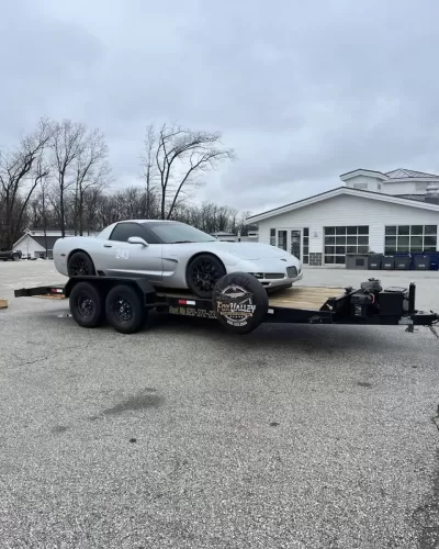C6 Corvette on 20ft car hauler trailer