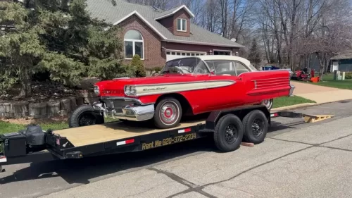 Classic car on 20ft car hauler trailer