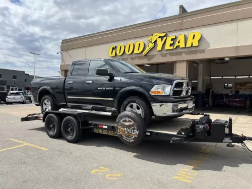 Dodge Ram 1500 on 20ft car hauler trailer