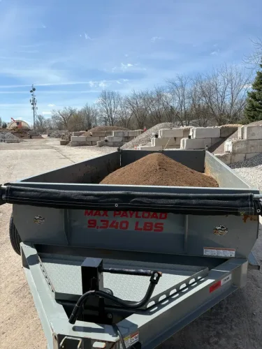 Hauling top soil with our 7x14' 14k dump trailer