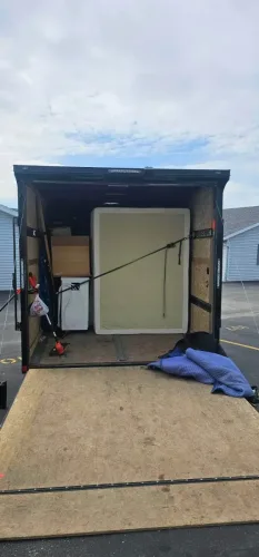 Moving household belongings in our 20ft enclosed trailer