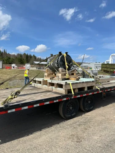 Large valve on our 24ft deckover trailer