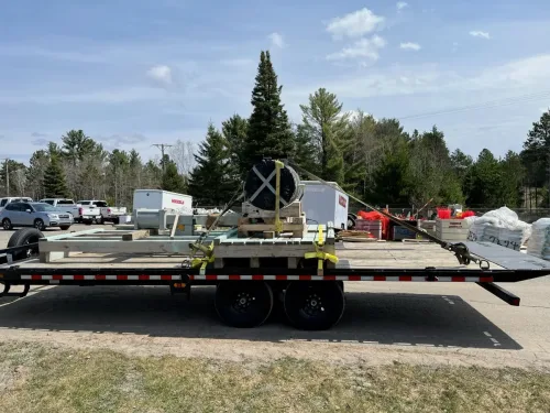 Large valve on our 24ft deckover trailer