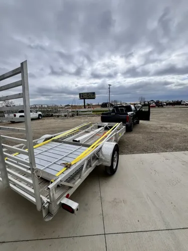 Dock parts on our 14' utility trailer