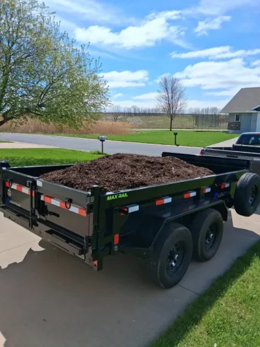 Mulch in our 6x12' 10k dump trailer