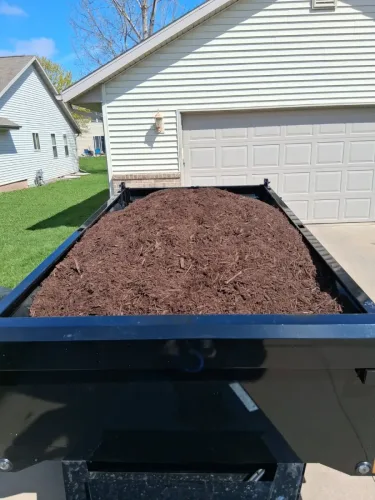 Mulch in our 6x12' 10k dump trailer