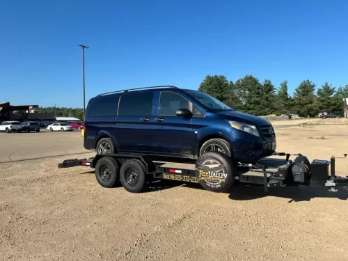 Van on 20ft car hauler trailer