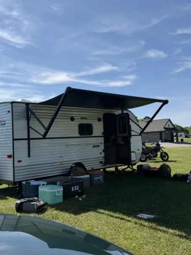 Our 21ft camper setup at Road America