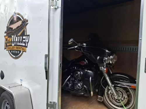 Motorcycle in 6x12' enclosed trailer