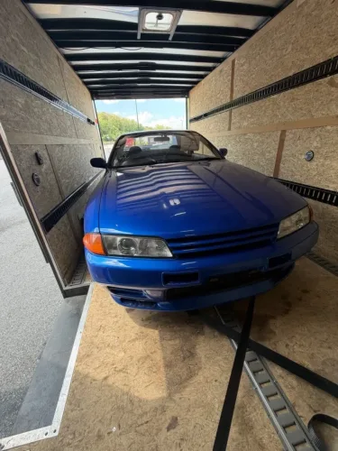 Nissan R32 in our 8.5x20' enclosed trailer