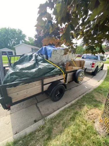 Junk removal with 6x10' utility trailer