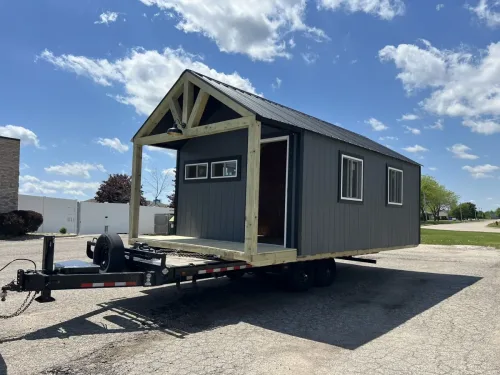 12x24' shed on our 24ft deckover trailer
