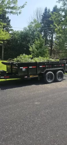 7x14' dump trailer with brush and branches