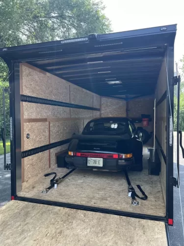 8.5x20' enclosed trailer with Porsche 911 turbo