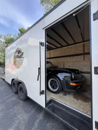 8.5x20' enclosed trailer with Porsche 911 turbo