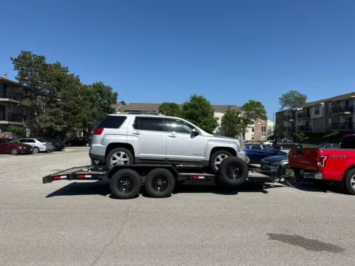 GMC Envoy on our 20ft flatbed trailer
