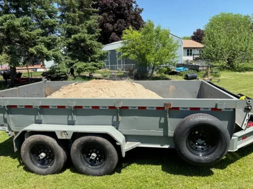 Gravel in our 7x14' dump trailer