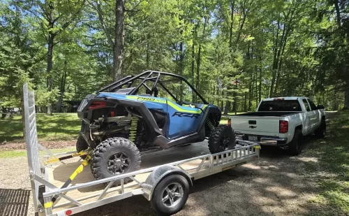 14' aluminum utility trailer with Polaris RZR