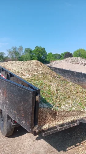 Woodchips in our 7x14' dump trailer