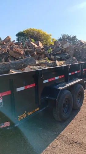 Logs in our 7x14' dump trailer