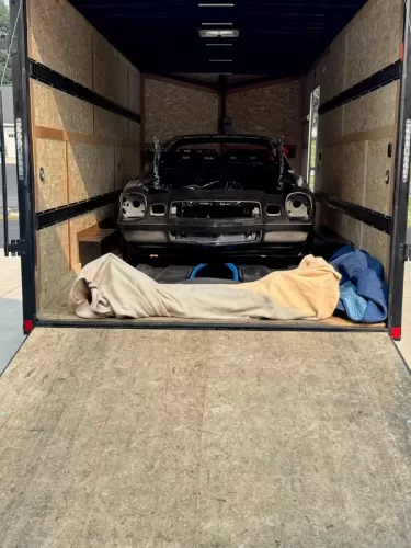 8.5x20' enclosed trailer with classic car