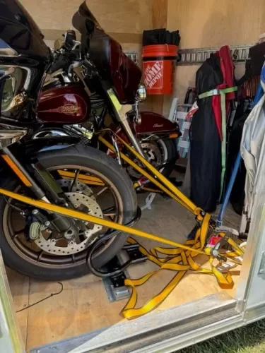 6x12' enclosed trailer with two motorcycles