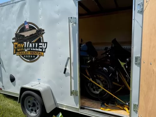 6x12' enclosed trailer with two motorcycles