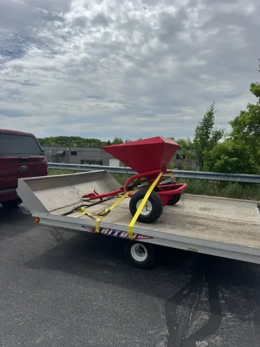 Spreader on our snowmobile trailer
