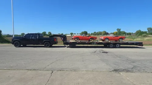 Our 36ft gooseneck hauling 2 classic cars