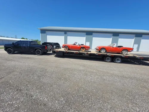 Our 36ft gooseneck hauling 2 classic cars