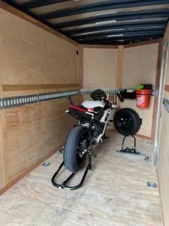 Motorcycles in our 6x12' enclosed trailer