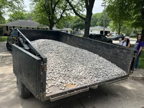 Stone in our 7x14' dump trailer