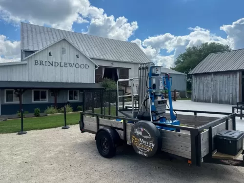Lift equipment on 6x10' utility trailer