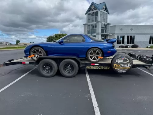 RX7 on our 20ft car hauler