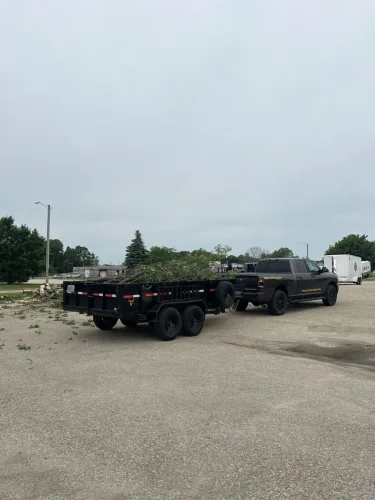 Our 7x14' dump trailer hauling some tree branches